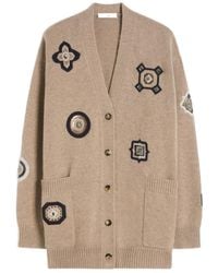 Max Mara - Wool-Cashmere Patch Cardigan - Lyst