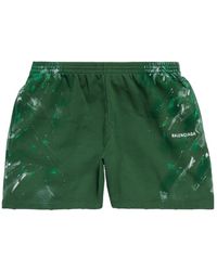 Balenciaga - Paint Splatter Relaxed Fit Shorts - Lyst