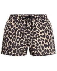 Balmain - Leopard-Print Drawstring Swim Shorts - Lyst