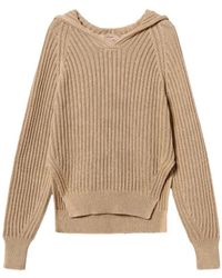 Twinset - Hooded Ribbed-Knit Sweater - Lyst