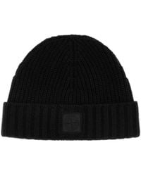 Stone Island - Logo Patch Beanie - Lyst
