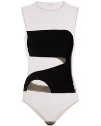 Courreges - Satin And Tulle Bodysuit - Lyst