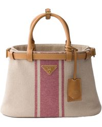 Prada - Buckle Small Canvas And Leather Bag - Lyst