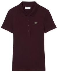 Lacoste - Ribbed Logo-Patch Polo Top - Lyst