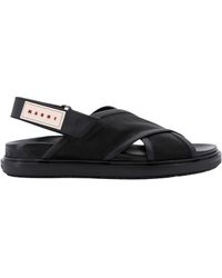 Marni - Logo Patch Crossover Sandals - Lyst
