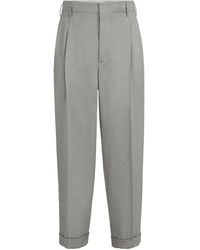 Brunello Cucinelli - Linen, Virgin Wool And Mohair Gabardine Trousers With Double Pleats - Lyst