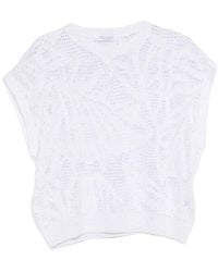 Brunello Cucinelli - Dazzling Water Lillies Knit T-Shirt - Lyst