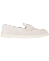 Prada - Logo Plaque Slip-On Loafers - Lyst