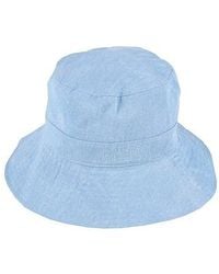 Ganni - Solid Color Denim Fisherman Hat - Lyst