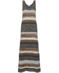 Chloé - Striped Knitted Maxi Dress - Lyst
