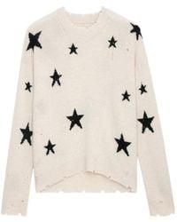 Zadig & Voltaire - Star-Intarsia Cashmere Jumper - Lyst