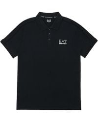 EA7 - Logo Lapel Polo Shirt - Lyst
