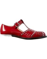 Bally - Spiegel Studded Cutout Glossed-Leather Brogues - Lyst