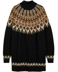 STAUD - Liza Patterned Roll-Neck Mini Dress - Lyst