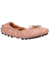 Tod's - Bow Detailed Round Toe Flat Shoes - Lyst