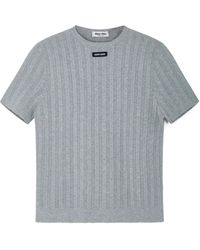 Miu Miu - Short-Sleeved Knitted Jumper - Lyst