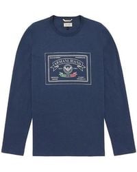 Armani Jeans - T-Shirt With Round Neck And Long Sleeves - Lyst