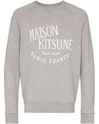 Maison Kitsuné - Maison Kitsuné Logo Printed Crewneck Sweatshirt - Lyst