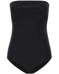 Courreges - Logo-Embroidered Strapless Bodysuit - Lyst