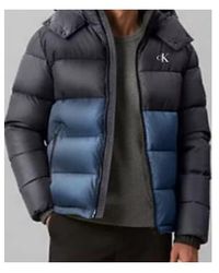 Calvin Klein - Hooded Colour-Block Puffer Jacket - Lyst