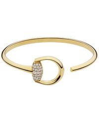 Gucci - Horsebit Diamond 18K Bangle Bracelet - Lyst