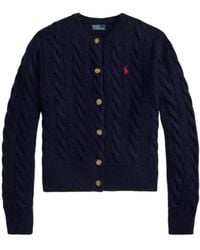 Polo Ralph Lauren - Logo Embroidered Crewneck Cardigan - Lyst