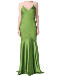 Elisabetta Franchi - Satin Open-Back Maxi Dress - Lyst