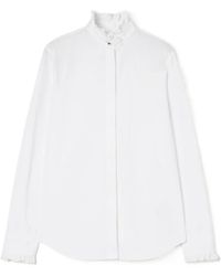 Burberry - Classic Fit Ruffled Cotton Poplin Shirt - Lyst