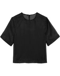 Ami Paris - Short-Sleeves Sheer Top - Lyst