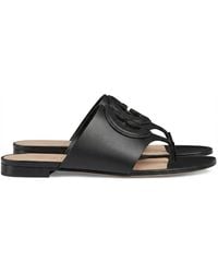 Gucci - Interlocking G Hollow-Out Slippers - Lyst