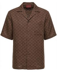Gucci - Gg Collared Short-Sleeved Shirt - Lyst