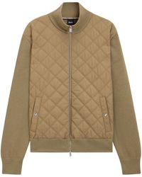 BOSS - Quilted Zip-Up Jacket - Lyst