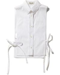 Miu Miu - Sleeveless Side-Tie Shirt Top - Lyst