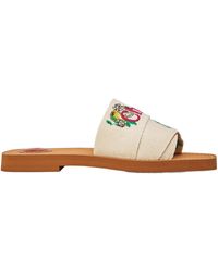 Chloé - Canvas Flat Slippers - Lyst