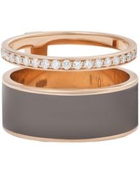 Repossi - 18-Karat Rose, Lacquer And Diamond Ring - Lyst
