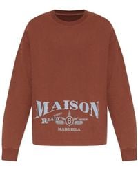 MM6 by Maison Margiela - Logo Printed Crewneck Sweatshirt - Lyst
