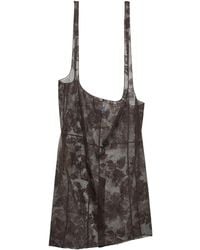 Prada - Chantilly Lace Midi-Skirt With Suspender Straps - Lyst