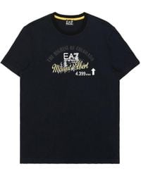EA7 - Logo T-Shirt With Round Neck - Lyst