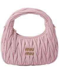 Miu Miu - Wander Matelassé Nappa Leather Hobo Bag - Lyst