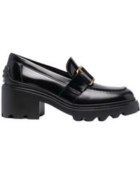 Tod's - T-Plaque Block Heel Loafers - Lyst