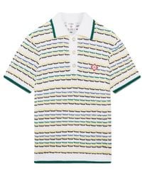 CASABLANCA - Tuck Stitch Short Sleeved Polo Shirt - Lyst