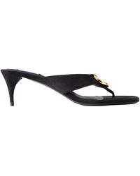 Alaïa - Embellished Suede Thong Sandals - Lyst