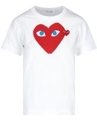 COMME DES GARÇONS PLAY - Comme Des Garçons Play Heart Logo T-Shirt - Lyst