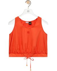 Loewe - Drawstring Waist Crewneck Top - Lyst