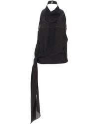 Entire studios - Halterneck Tie-Front Top - Lyst