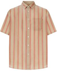 Saint Laurent - Striped Short-Sleeved Shirt - Lyst