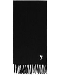 Ami Paris - Wool Scarf With Ami De Coeur - Lyst