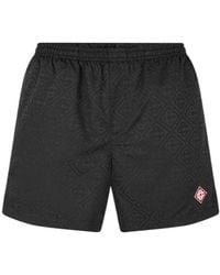 CASABLANCA - Elastic Waist Swim Trunks - Lyst