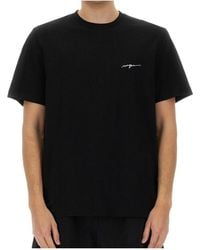 MSGM - Logo Embroidered Jersey T-Shirt - Lyst