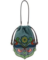 Etro - Kalispera Bead And Fringe Detailed Small Bucket Bag - Lyst